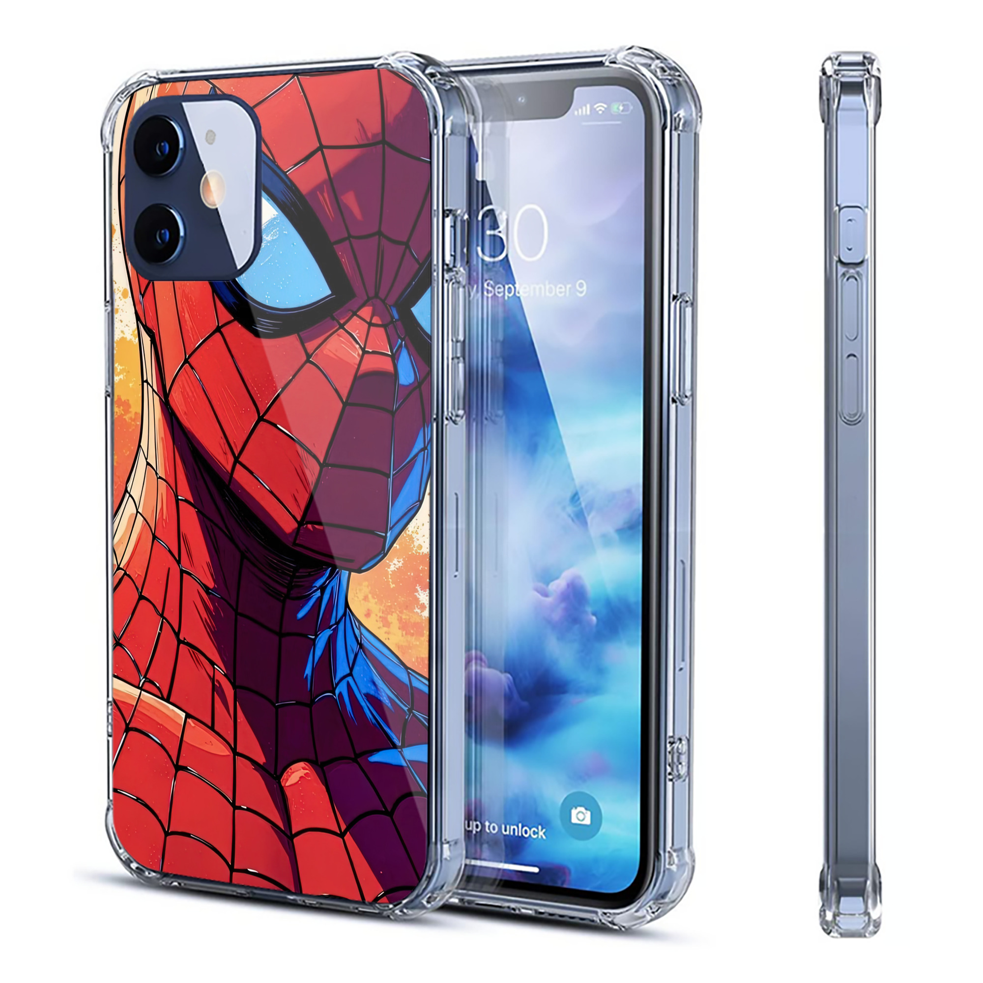 （画像用） Spider Man スパイダーマン 【iPhone 12シリーズ対応】透明スマホケース（クリアソフトケース）